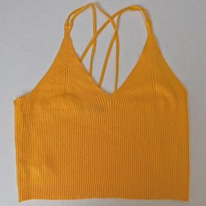 Criss Cross Solid Crop Top